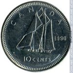 10 центов 1990 г. Канада(11) -241.3 - реверс