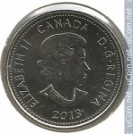 25 центов 2013 г. Канада(11) -241.3 - реверс
