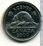 5 центов 2000 г. Канада(11) -241.3 - аверс