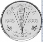 5 центов 2005 г. Канада(11) -241.3 - реверс