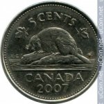 5 центов 2007 г. Канада(11) -241.3 - аверс