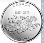 5 центов 2017 г. Канада(11) -241.3 - аверс