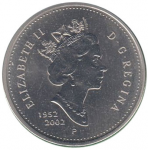 25 центов 2002 г. Канада(11) -241.3 - реверс