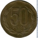 50 песо 2006 г. Чили(25) - 8.5 - реверс