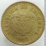 100 песо 1993 г. Колумбия(12) -21.9 - аверс