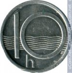 10 гелеров 1999 г. Чехия(25) - 148.2 - аверс