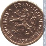 10 гелеров 1938 г. Чехия(25) - 148.2 - реверс