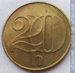 20 гелеров 1992 г. Чехия(25) - 148.2 - аверс