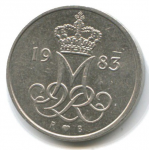 10 эре 1983 г. Дания(28) -131.8 - реверс