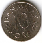 10 эре 1985 г. Дания(28) -131.8 - аверс