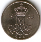 10 эре 1985 г. Дания(28) -131.8 - реверс