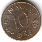 10 эре 1988 г. Дания(28) -131.8 - аверс