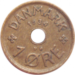 1 эре 1934 г. Дания(28) -131.8 - аверс