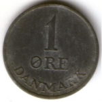 1 эре 1952 г. Дания(28) -131.8 - аверс