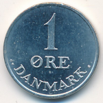 1 эре 1970 г. Дания(28) -131.8 - аверс