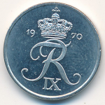 1 эре 1970 г. Дания(28) -131.8 - реверс