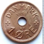 1 эре 1940 г. Дания(28) -131.8 - реверс
