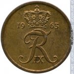 1 эре 1963 г. Дания(28) -131.8 - аверс
