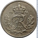 10 эре 1951 г. Дания(28) -131.8 - аверс
