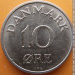 10 эре 1955 г. Дания(28) -131.8 - реверс