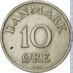 10 эре 1956 г. Дания(28) -131.8 - реверс