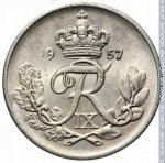 10 эре 1957 г. Дания(28) -131.8 - аверс