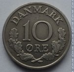 10 эре 1967 г. Дания(28) -131.8 - реверс