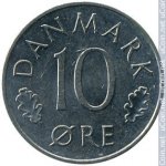 10 эре 1975 г. Дания(28) -131.8 - реверс
