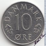 10 эре 1980 г. Дания(28) -131.8 - реверс