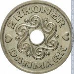 2 кроны 1992 г. Дания(28) -131.8 - реверс