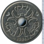 2 кроны 1994 г. Дания(28) -131.8 - аверс