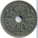 5 крон 1990 г. Дания(28) -131.8 - аверс