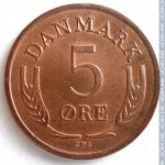 5 эре 1965 г. Дания(28) -131.8 - реверс