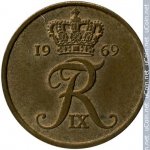5 эре 1969 г. Дания(28) -131.8 - аверс