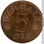5 эре 1979 г. Дания(28) -131.8 - реверс