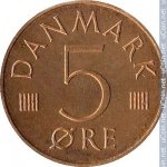 5 эре 1980 г. Дания(28) -131.8 - реверс