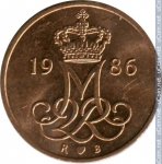 5 эре 1986 г. Дания(28) -131.8 - аверс