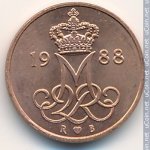 5 эре 1988 г. Дания(28) -131.8 - аверс