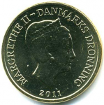 10 крон 2011 г. Дания(28) -131.8 - реверс