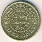 20 крон 2001 г. Дания(28) -131.8 - аверс
