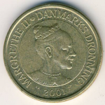 20 крон 2001 г. Дания(28) -131.8 - реверс