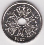 2 кроны 2007 г. Дания(28) -131.8 - реверс