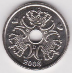 2 кроны 2008 г. Дания(28) -131.8 - реверс