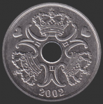 5 крон 2002 г. Дания(28) -131.8 - реверс