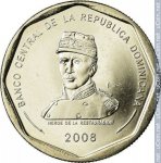 25 песо 2008 г. Доминиканская республика(7) -22 - аверс
