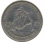 25 центов 2004 г. Восточные Карибские Штаты(Антигуа и Барбуду) -3.2 - аверс
