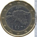 1 евро 2011 г. Эстония(26) - 130.1 - реверс
