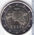 2 евро 2011 г. Эстония(26) - 130.1 - реверс