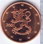 1 цент 2001 г. Финляндия(24) -473.5 - реверс