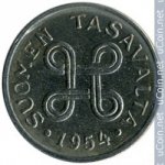 1 марка 1954 г. Финляндия(24) -510.5 - реверс